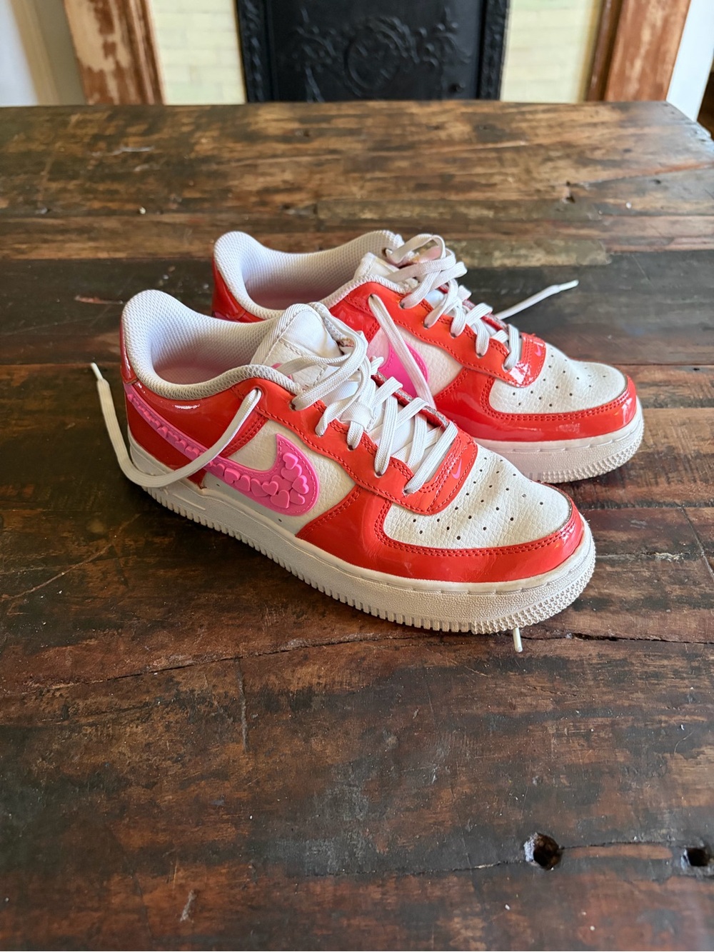Nike Air Force 1 women 6.5 Red & Pink special Valentines sneakers